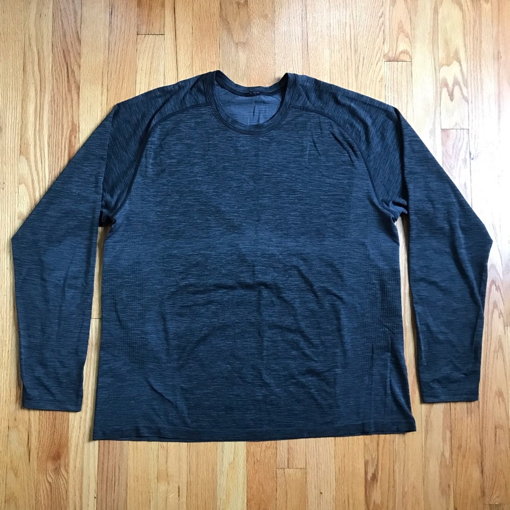 lululemon Metal Vent Men's Long-Sleeve Crew Heather Black XXL